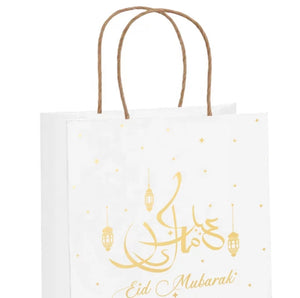 White & Gold Eid Party Bags - 4 count