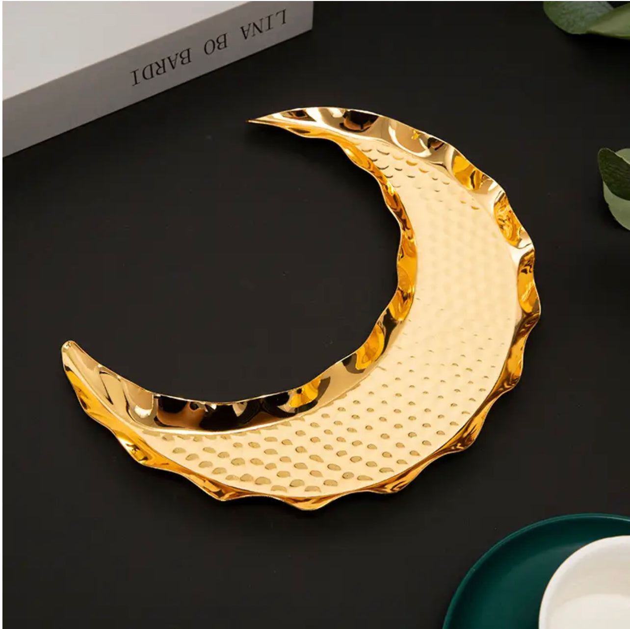 Gold  Decorative Moon Tray