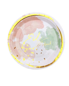 Pink & Gold  Eid Party Plates - Size Large 10 Count