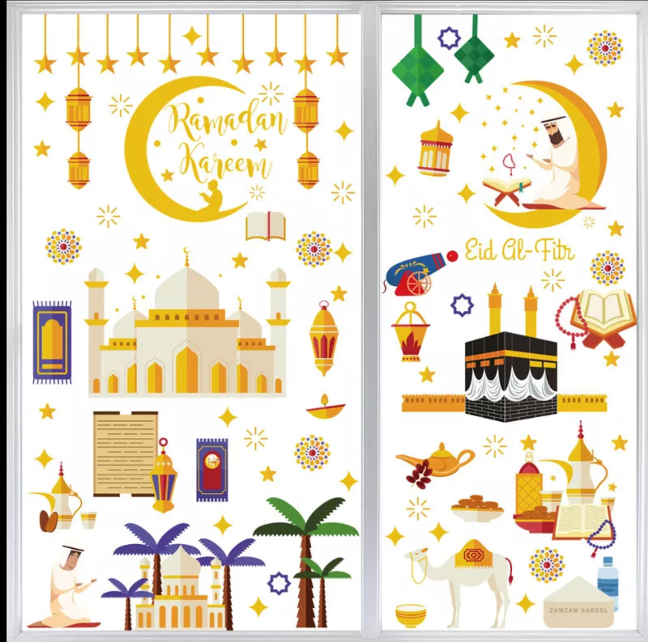 Zollor Moslim Eid Al-Fitr Ramadan Raamstickers Isl... - Grandado Zollor Moslim Eid Al-Fitr Ramadan Raamstickers Isl... - Grandado