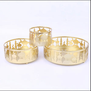 Gold Festive Decorative Trays - Set of 3