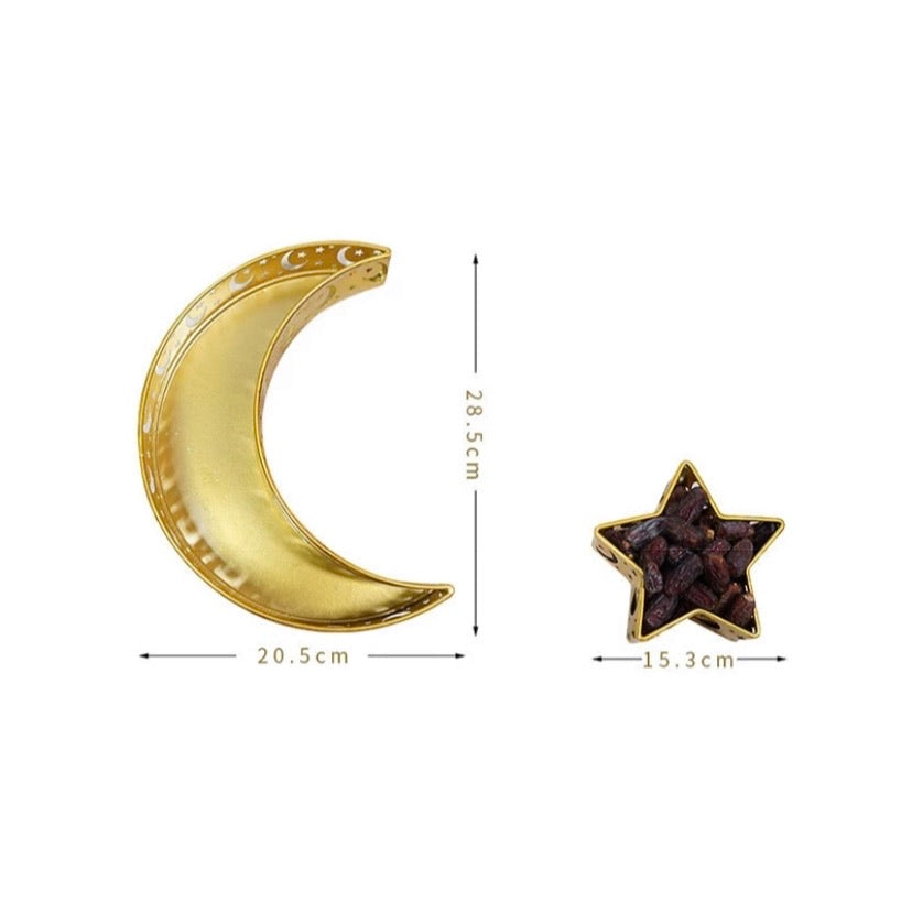 Gold Crescent Moon and Star Tray