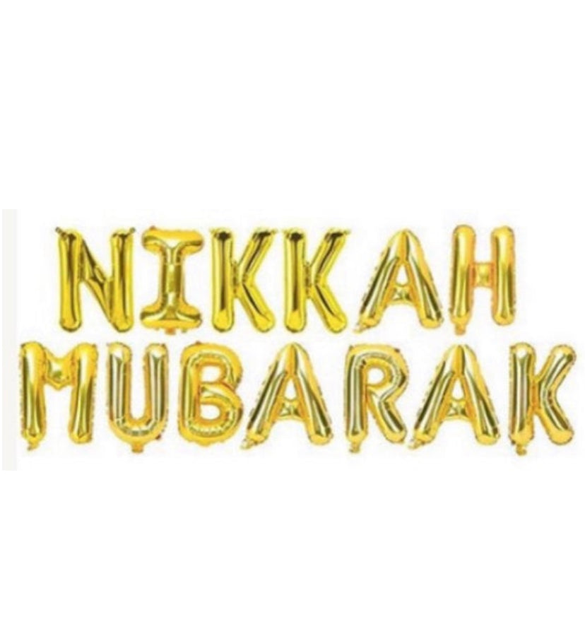 Nikkah Mubarak Balloon Banner